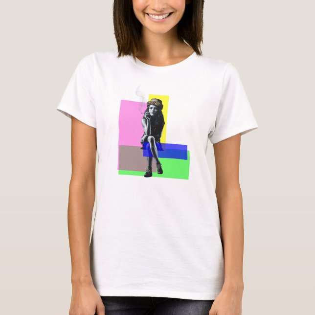 Camiseta Bic Urbano: Menina Inspirada em Banksy (Frente)