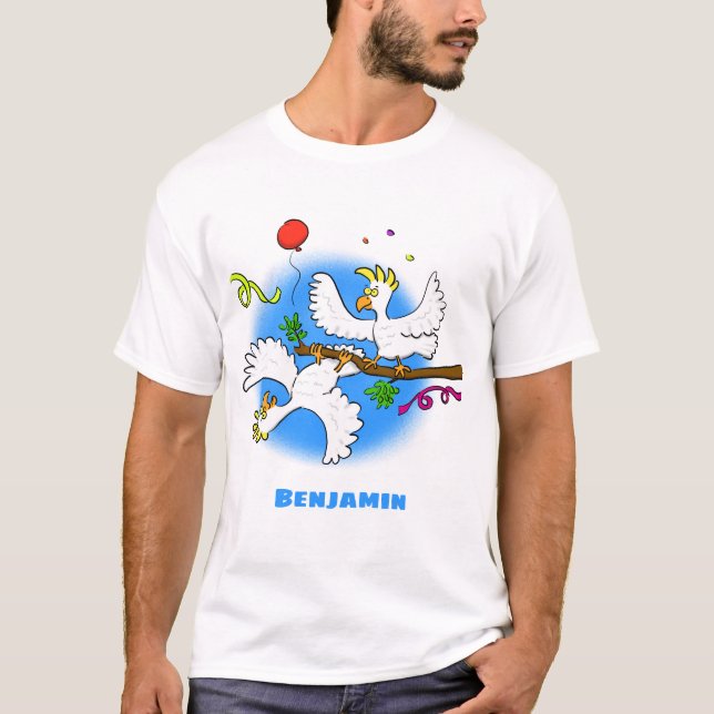 Camiseta Bicatuta de pássaros engraçados (Frente)