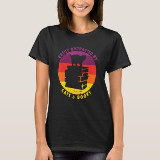 Camiseta Bicho De Livro Gato Facilmente Distraído Por Gato