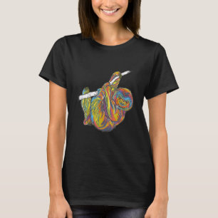 Camiseta Bicho de Preguiça Colorido de Aquarela Fofo Para E