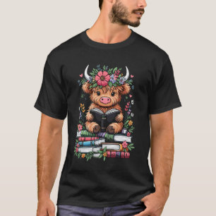 Camiseta Bicho-do-livro Bebê Fofo Vaca das Terras Altas Len