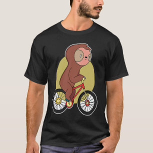 Camiseta bicho-preguiça bebê preguiçoso andando de biciclet