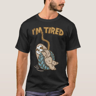 Camiseta Bicho Preguiça Cansado Brincando Com Balanço De Pn