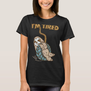 Camiseta Bicho Preguiça Cansado Brincando Com Balanço De Pn