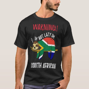 Camiseta Bicho-Preguiça Engraçado Bandeira África do Sul Nã