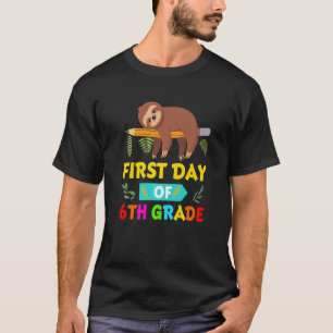 Camiseta Bicho Preguiça Escolar Primeiro Dia Do Sexto Ano O