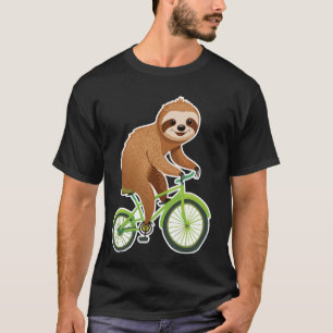 Camiseta Bicho-Preguiça Fofo Andando de Bicicleta Amante do