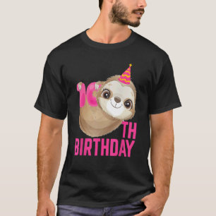Camiseta Bicho-Preguiça Fofo Aniversário de 10 Anos Amante