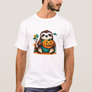 Camiseta Bicho-Preguiça Fofo com Ilustração Vetorial de Car