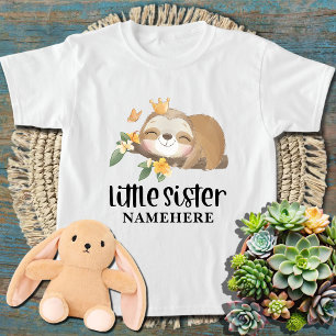 Camiseta Bicho-Preguiça Fofo Irmãzinha Aquarela Tropical