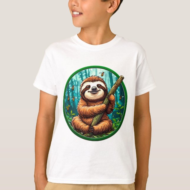 Camiseta 🦥 Bicho-Preguiça Fofo Presente Relax ✨ (Frente)
