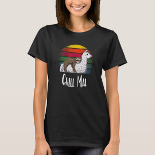 Camiseta Bicho-Preguiça Mal Com Llama Diversão Alpaca