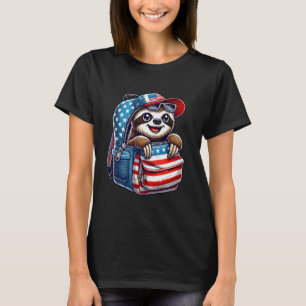 Camiseta Bicho-preguiça Patriótico Fofo com Acessórios da B