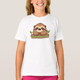 Camiseta Bicho-Preguiça Preguiçoso Fofo Fazendo o Meu Melho