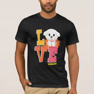 Camiseta Bichon Frisé ama cores bonitinhas