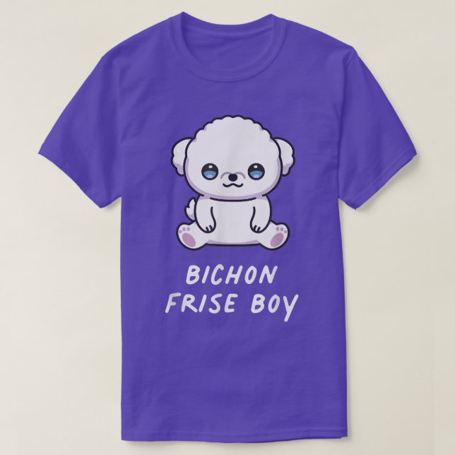Camiseta Bichon Frise Boy Kawaii Anime Dog Proprietário (Frente do Design)