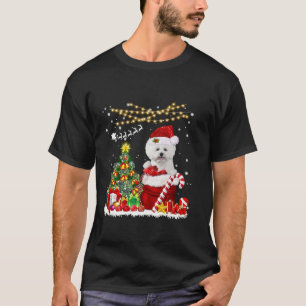 Camiseta Bichon Frise Cachorro Cachorro Árvore de Natal Cac