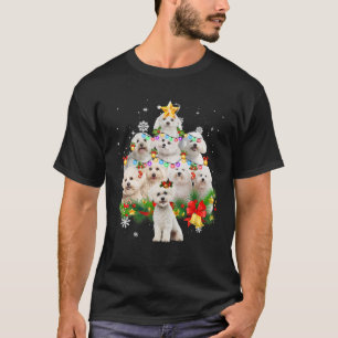 Camiseta Bichon Frise das Decorações da Árvore de Natal X-M