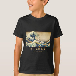 Camiseta Bichon Frise de Surf Kanagawa Onda Cão Japonês Fu