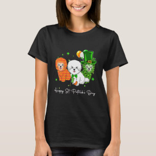 Camiseta Bichon Frise Dia de São Patrício Boys Miúdas Shamr