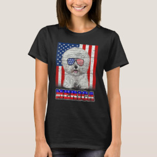 Camiseta Bichon Frisé Dog American Flag Love orgulhoso 4 de