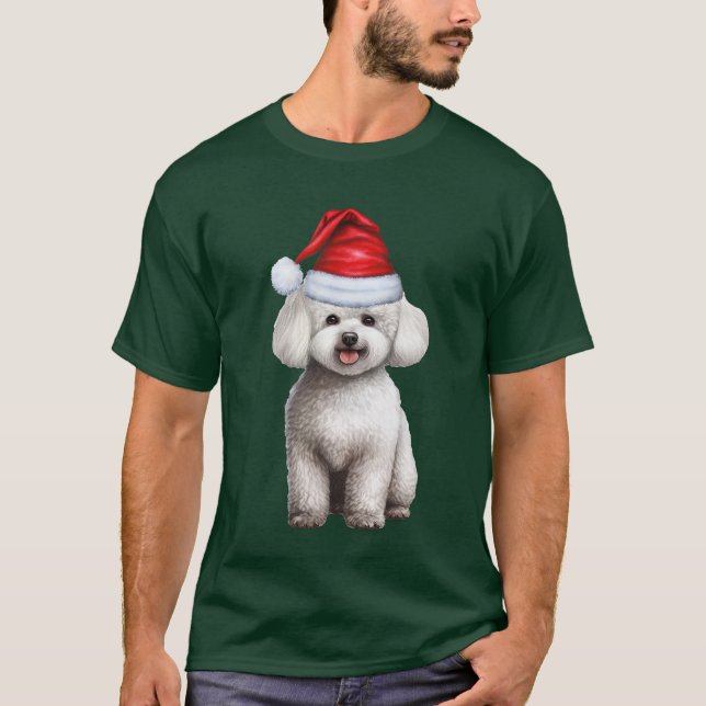 Camiseta Bichon Frise Dog Lover Feliz Natal (Frente)