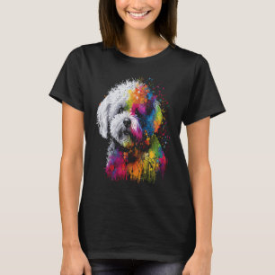 Camiseta Bichon Frise Dog Painting Watercolor Paint Colorfu