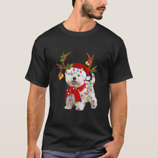 Camiseta Bichon Frise Dog renas Papais noeis Natal Engraçad