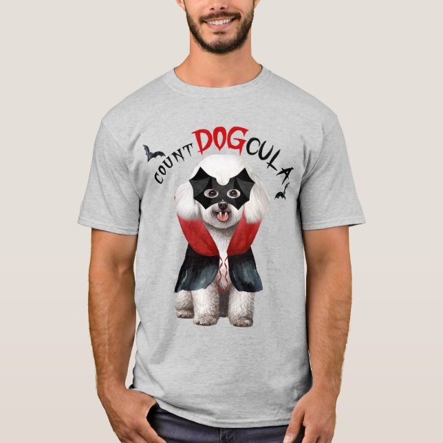 Camiseta Bichon Frise Dog Vampire Dia de as Bruxas engraçad (Frente)