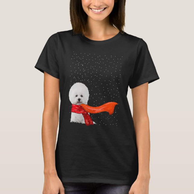 Camiseta Bichon Frise Dog Winter Christmas Sweet (Frente)