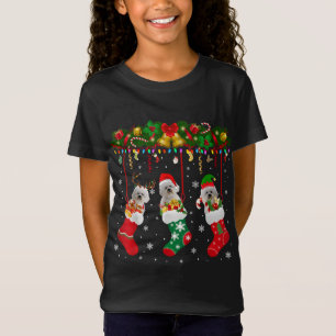 Camiseta Bichon Frise Em Sock Xmas Reindeer Papais noeis EL