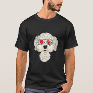 Camiseta Bichon Frise Japão Óculos Solares I Japonês Flag 1