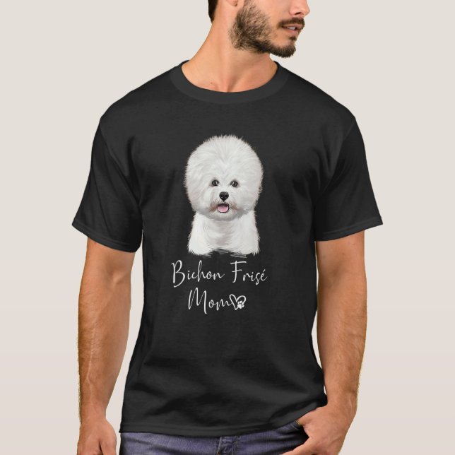 Camiseta Bichon Frisé Mãe Cute Puppy Dog Proprietário Bicho (Frente)