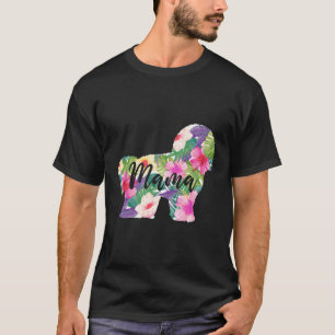 Camiseta Bichon Frise Mamãe Dia de as mães Flores
