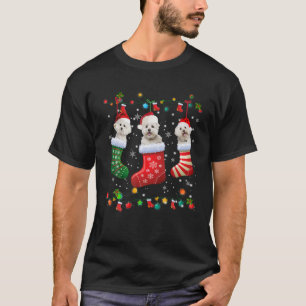 Camiseta Bichon Frise Meias de Natal Engraçado Pajama Xmas
