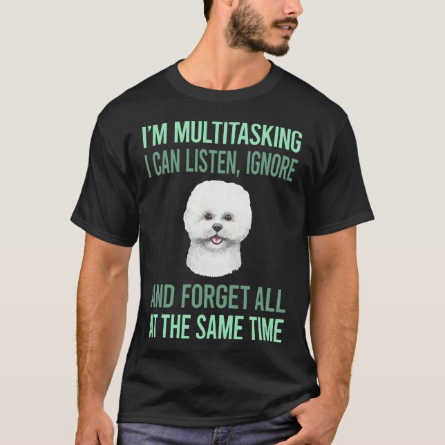 Camiseta Bichon Frise Multitarefa 04 (Frente)