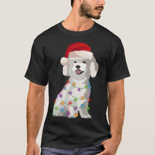 Camiseta Bichon Frise Natal Luz Xmas Cão Lover
