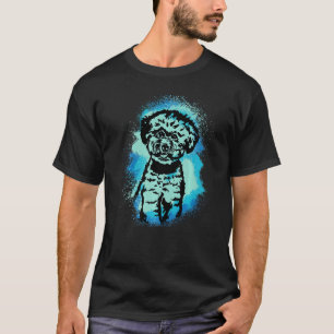 Camiseta Bichon Frise Paint Design Azul Cachorro Mãe Pai Pr
