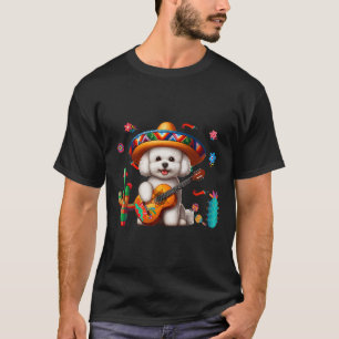 Camiseta Bichon Frise Sombrero Mexicano Cinco de Mayo