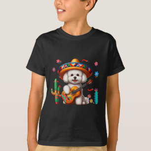 Camiseta Bichon Frise Sombrero Mexicano Cinco de Mayo