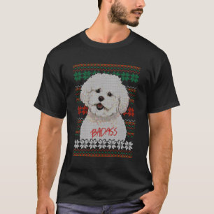 Camiseta Bichon Frise Ugly Christmas Sweater Design
