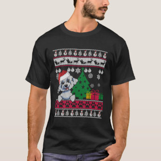 Camiseta Bichon Frise Ugly Sweater Xmas Dog Gift Para Crist