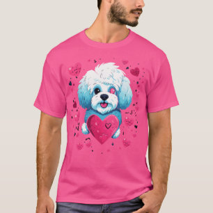 Camiseta Bichon Frise Valentine Day