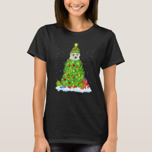 Camiseta Bichon Frise Xmas Lighting Tree Funny Bichon Frise