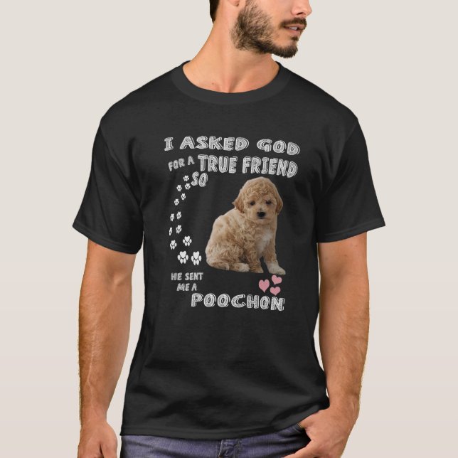 Camiseta Bichon Poodle Dog Mãe, Pai Bichon Poo, Corte (Frente)