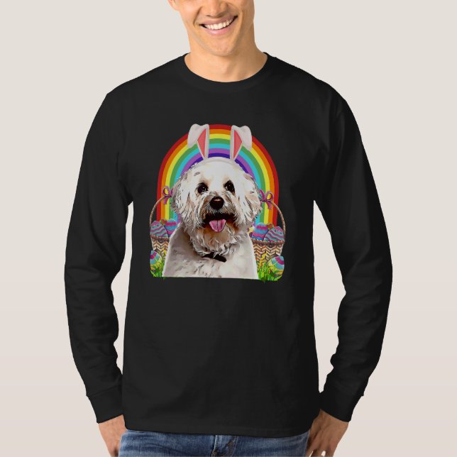 Camiseta Bichons Frise Cão Páscoa Coelhinho De Ovo (Frente)