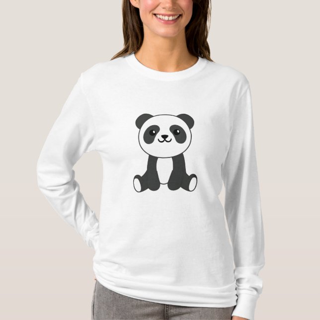 Camiseta Bichos Bons Panda Crianças Bebês Bear Pandas (Frente)