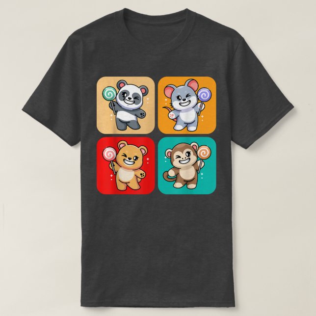 Camiseta Bichos Cachorros Com Lollipops Eu Candy I Kids I T (Frente do Design)