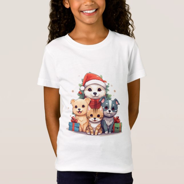 Camiseta Bichos de animação bonitos, ilustração do estilo n (Frente)