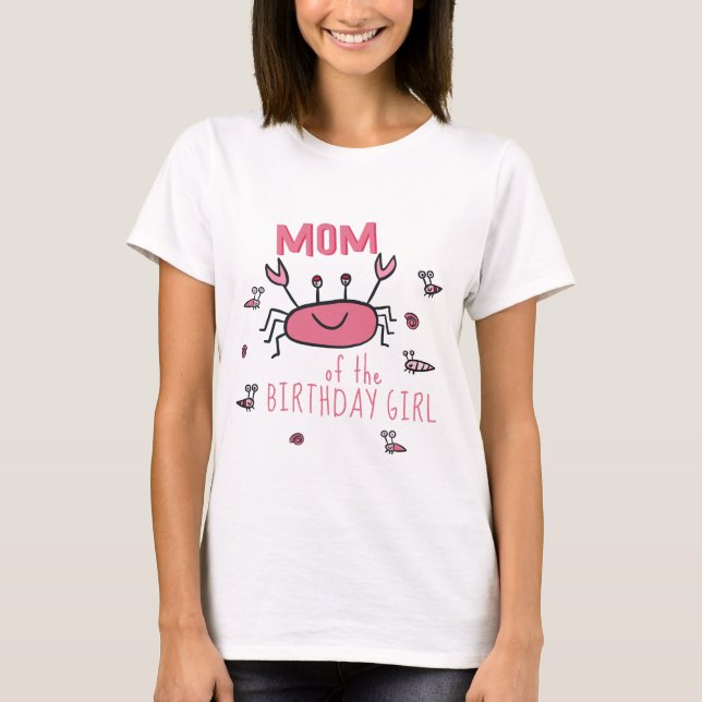 Camiseta Bichos de Caranguejo Rosa Bonitos Mãe da Rapariga  (Frente)